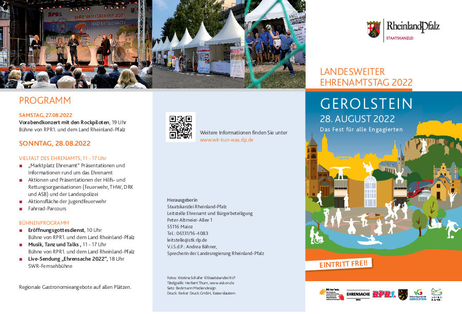 Flyer zum Ehrenamtstag 2022 in Gerolstein